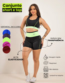 Kit Conjunto Fitness Feminino + Camiseta Roupa Academia