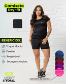 Kit Conjunto Fitness Feminino + Camiseta Roupa Academia
